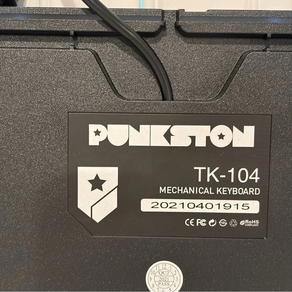 NIB Punkston TK-104 Black Mechanical Gaming Keyboard With Red Lights